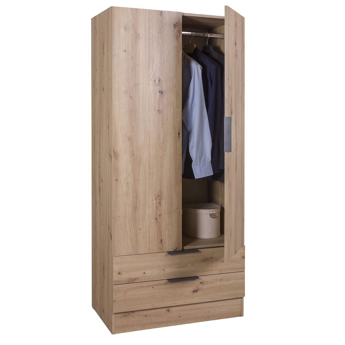 Dulap dressing Espresso cu 2 usi si 2 sertare Stejar