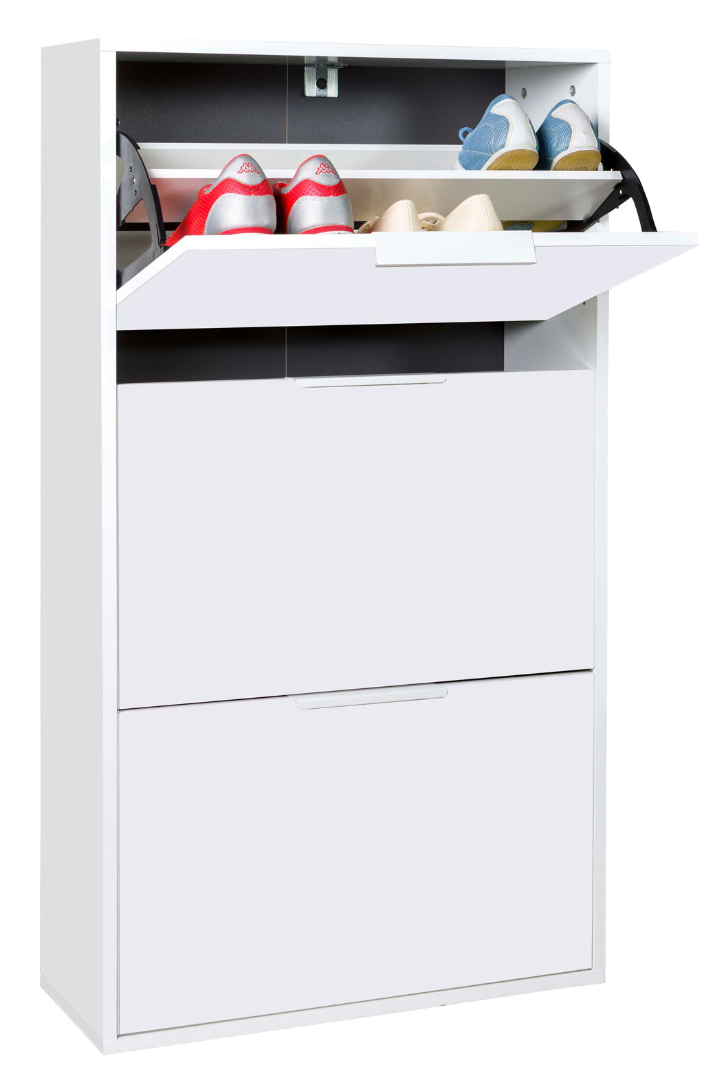Pantofar Espresso cu 3 compartimente Alb Mat